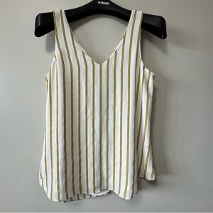 RW & CO Striped White and Yellow Women's Top
